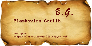 Blaskovics Gotlib névjegykártya